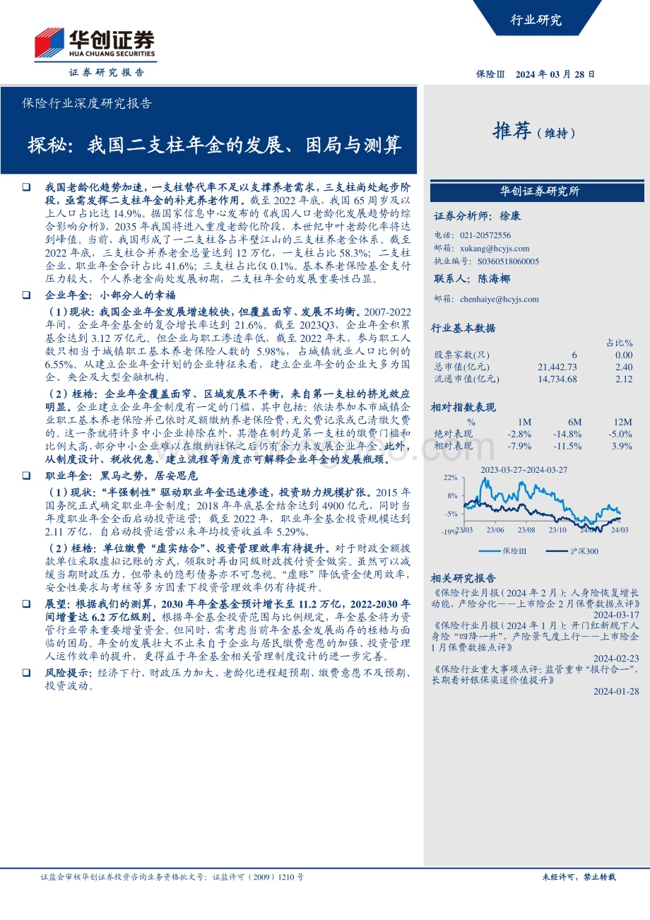 20240328_华创证券_保险行业深度研究报告：探秘我国二支柱年金的发展、困局与测算_23页.pdf_第1页