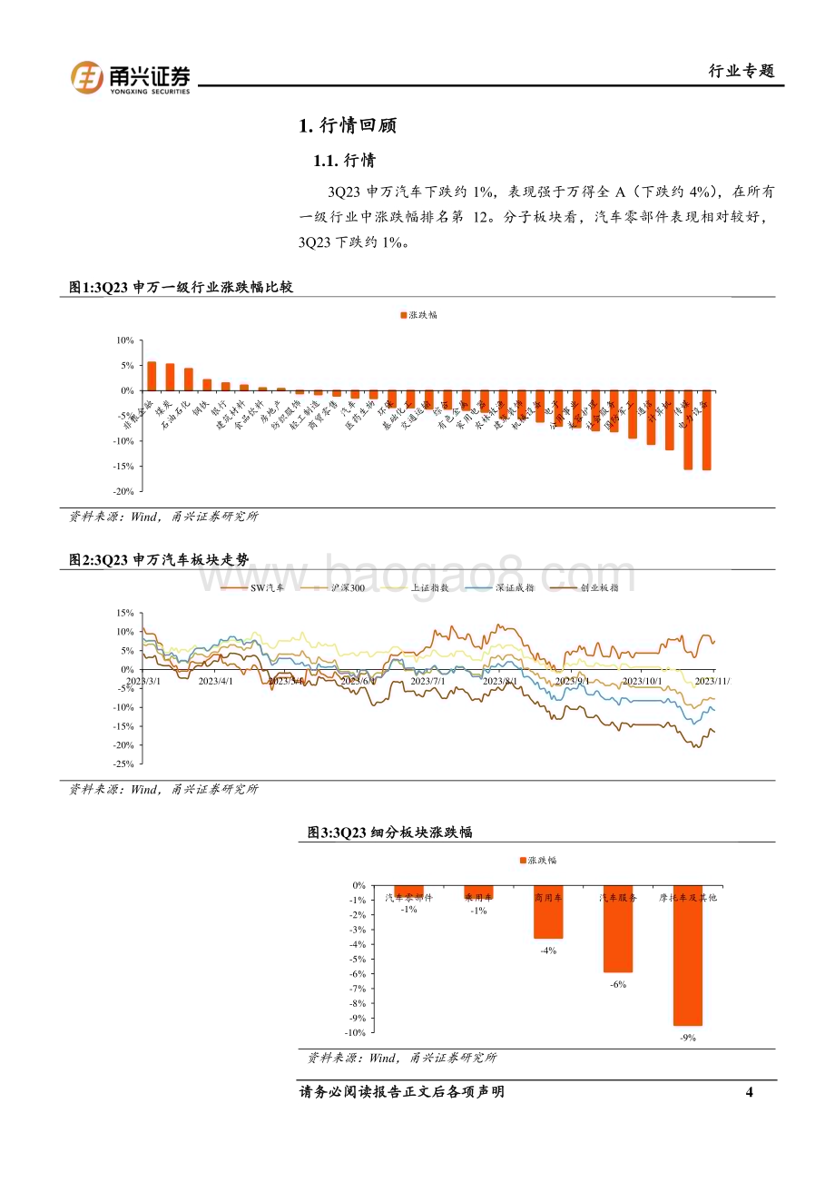 20231119_甬兴证券_汽车行业3Q23业绩点评：产销创新高推动业绩向上_20页.pdf_第4页