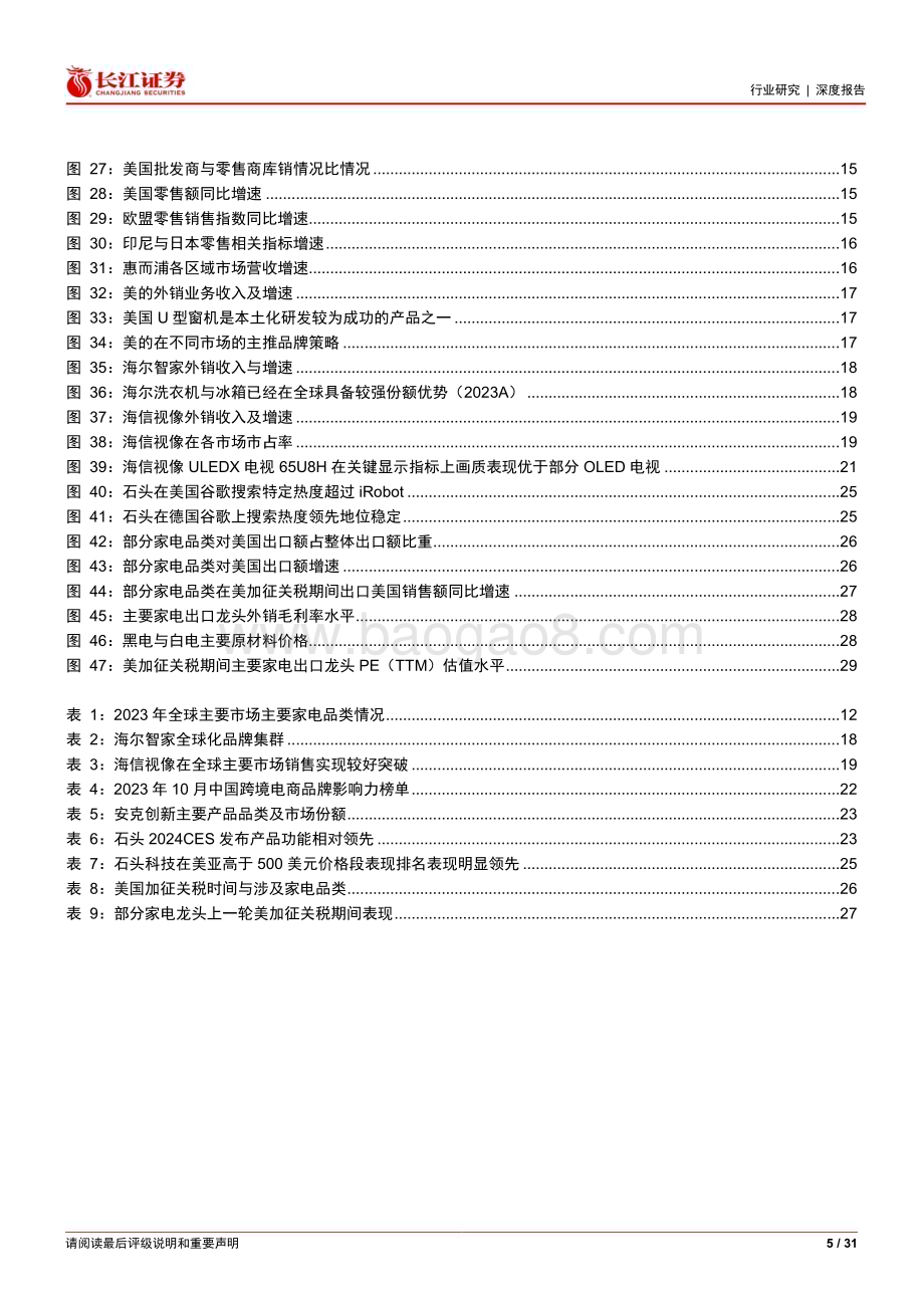 20240223_长江证券_家用电器行业深度报告：全球视野看家电之出口总览边际迎来复苏品牌出海风鹏正举_31页.pdf_第5页
