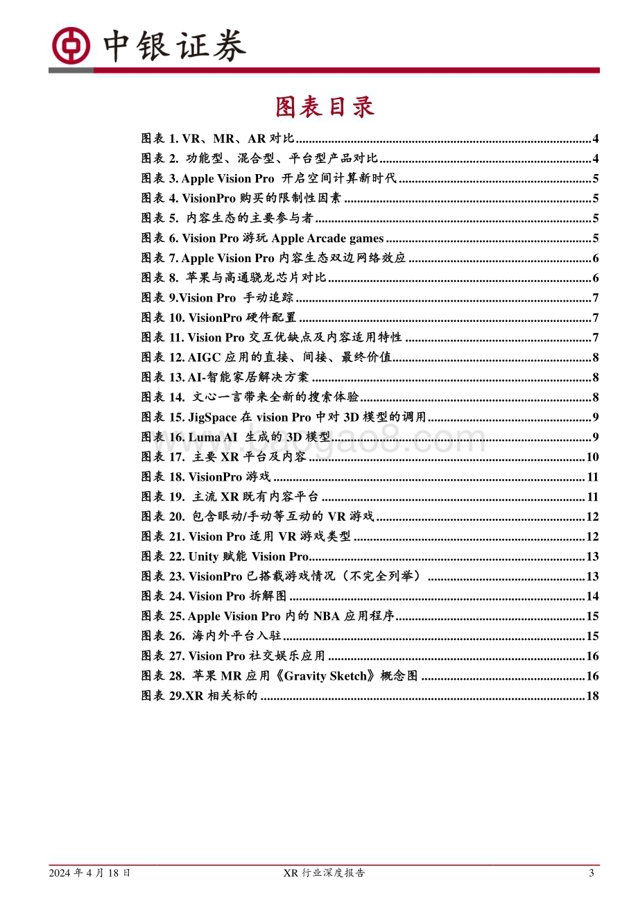 20240418_中银国际_XR行业深度报告：苹果Vision Pro有望开启XR产业发展新阶段_21页.pdf_第3页