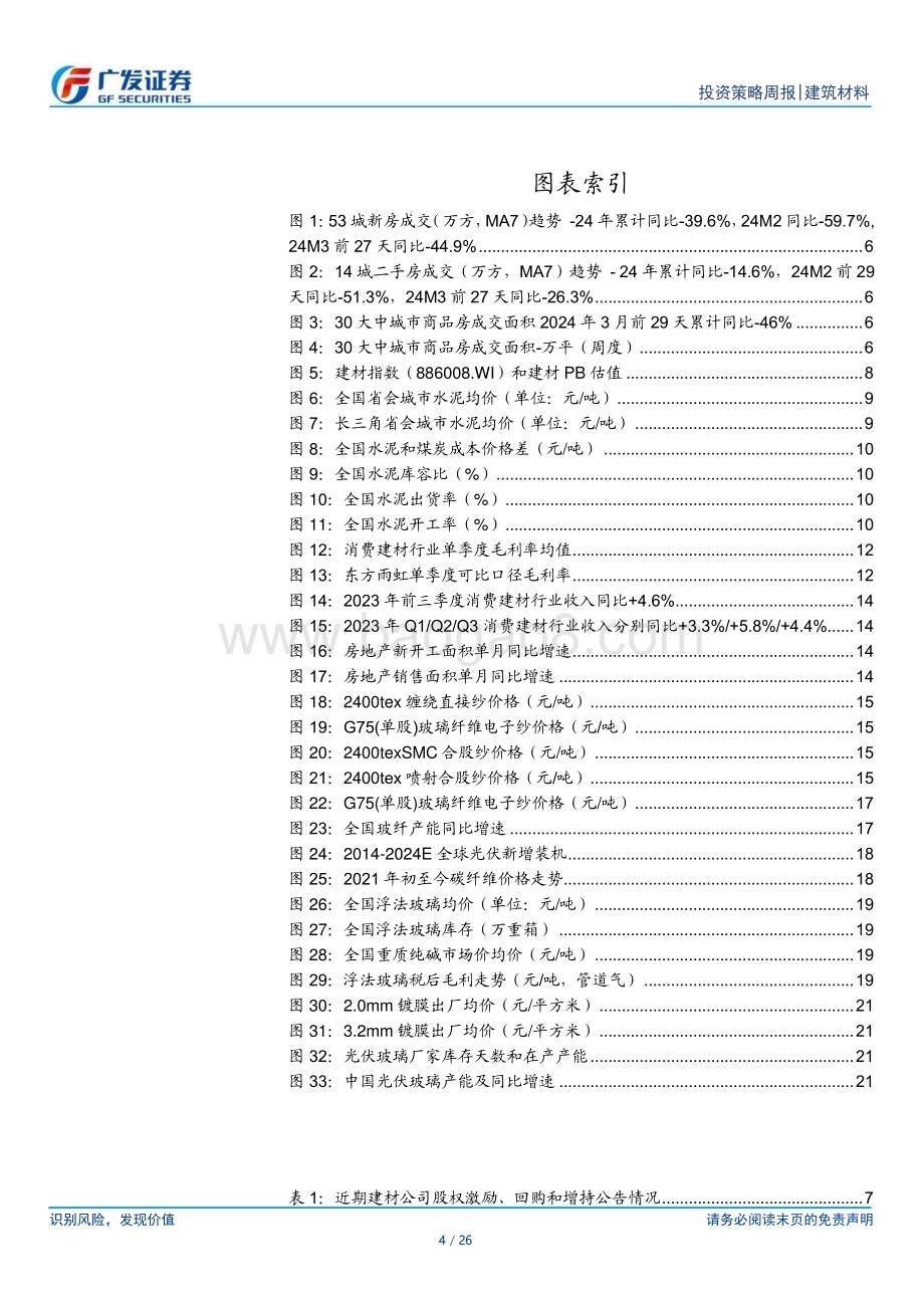 20240331_广发证券_建筑材料行业：玻纤价格延续上涨光伏玻璃继续去库_26页.pdf_第4页
