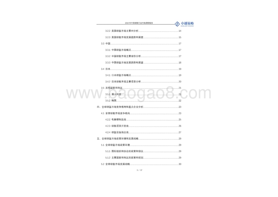 20240423_卓越策略_2024中国绿氢行业市场调研报告_37页.pdf_第3页