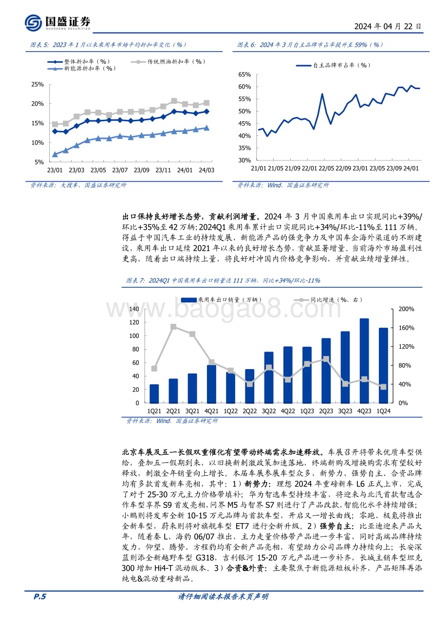 20240422_国盛证券_汽车行业北京车展前瞻：自主新品扬帆起航需求景气向上值得期待_23页.pdf_第5页