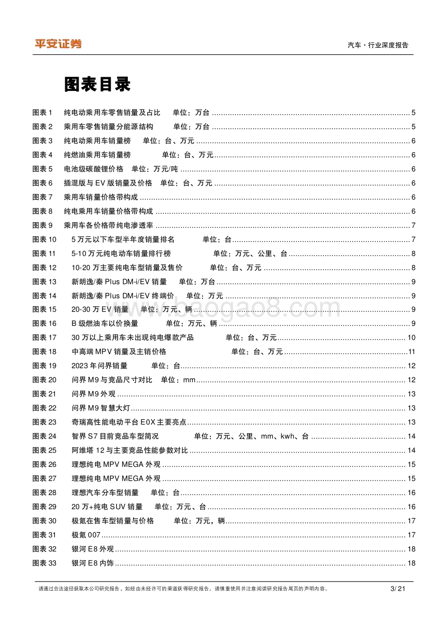 20231108_平安证券_汽车行业纯电动车型全景图：高端EV上新入局即破局_21页.pdf_第3页