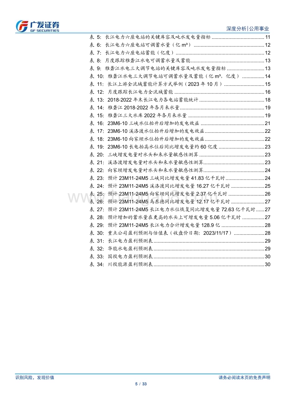 20231120_广发证券_公用事业行业水电系列深度报告：蓄能水库的电量库存波动的水文中的确定性_33页.pdf_第5页