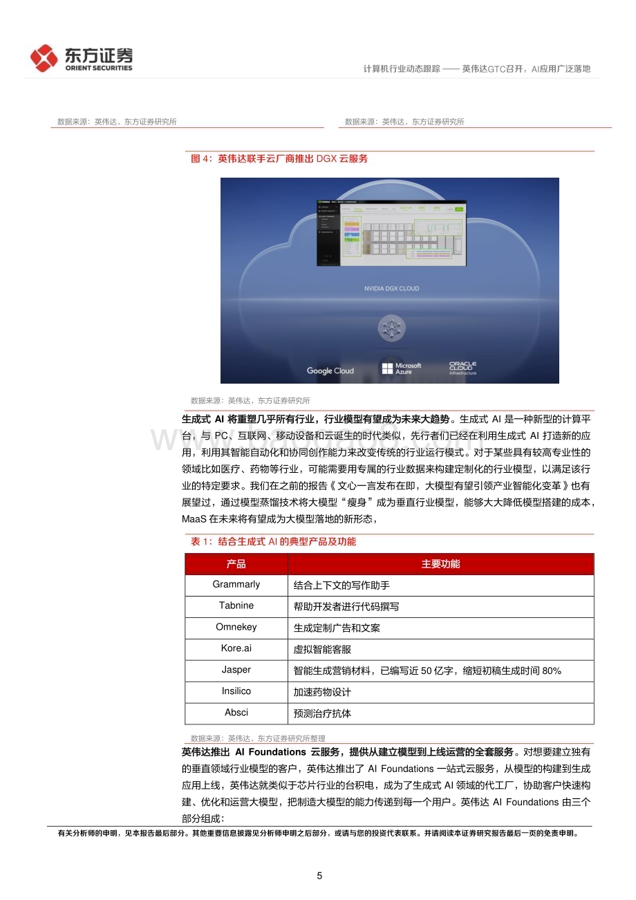 20230323_东方证券_计算机行业：英伟达GTC召开AI应用广泛落地_13页.pdf_第5页
