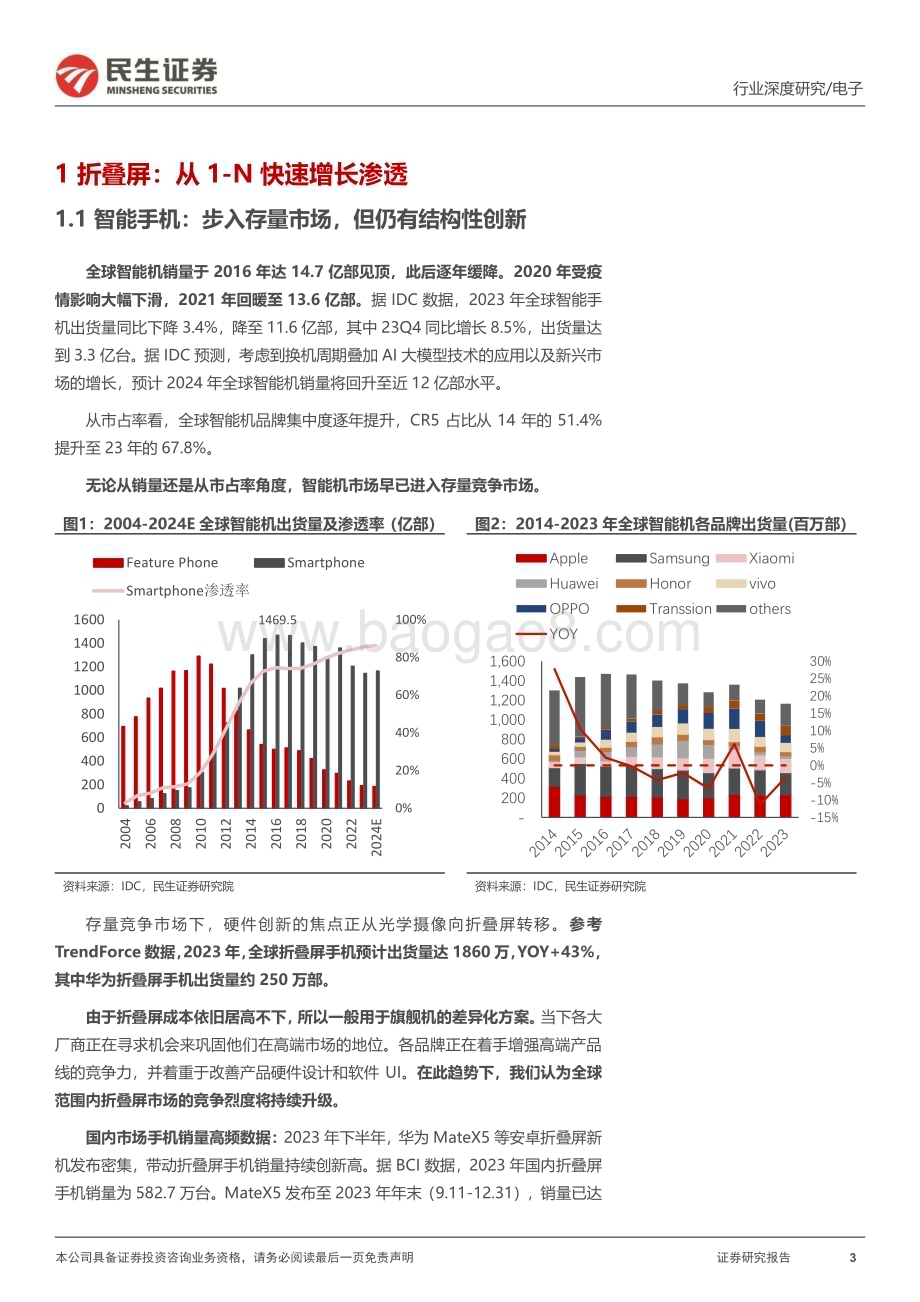 20240422_民生证券_电子行业深度报告：折叠屏加速渗透把握有斜率的创新_48页.pdf_第3页