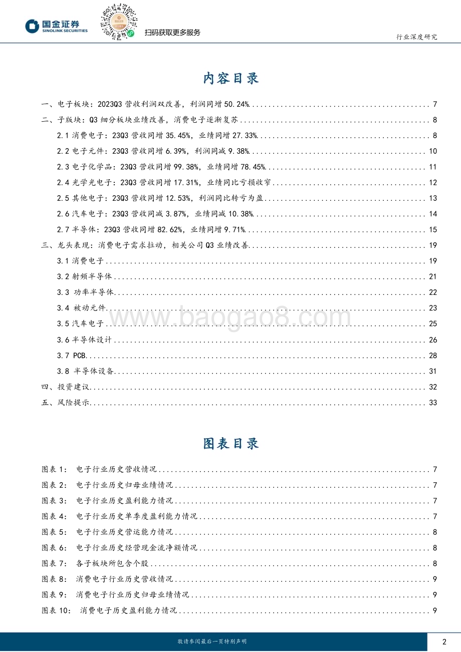 20231103_国金证券_电子行业证券研究报告：Q3电子行业业绩改善明显消费电子逐渐复苏_37页.pdf_第2页