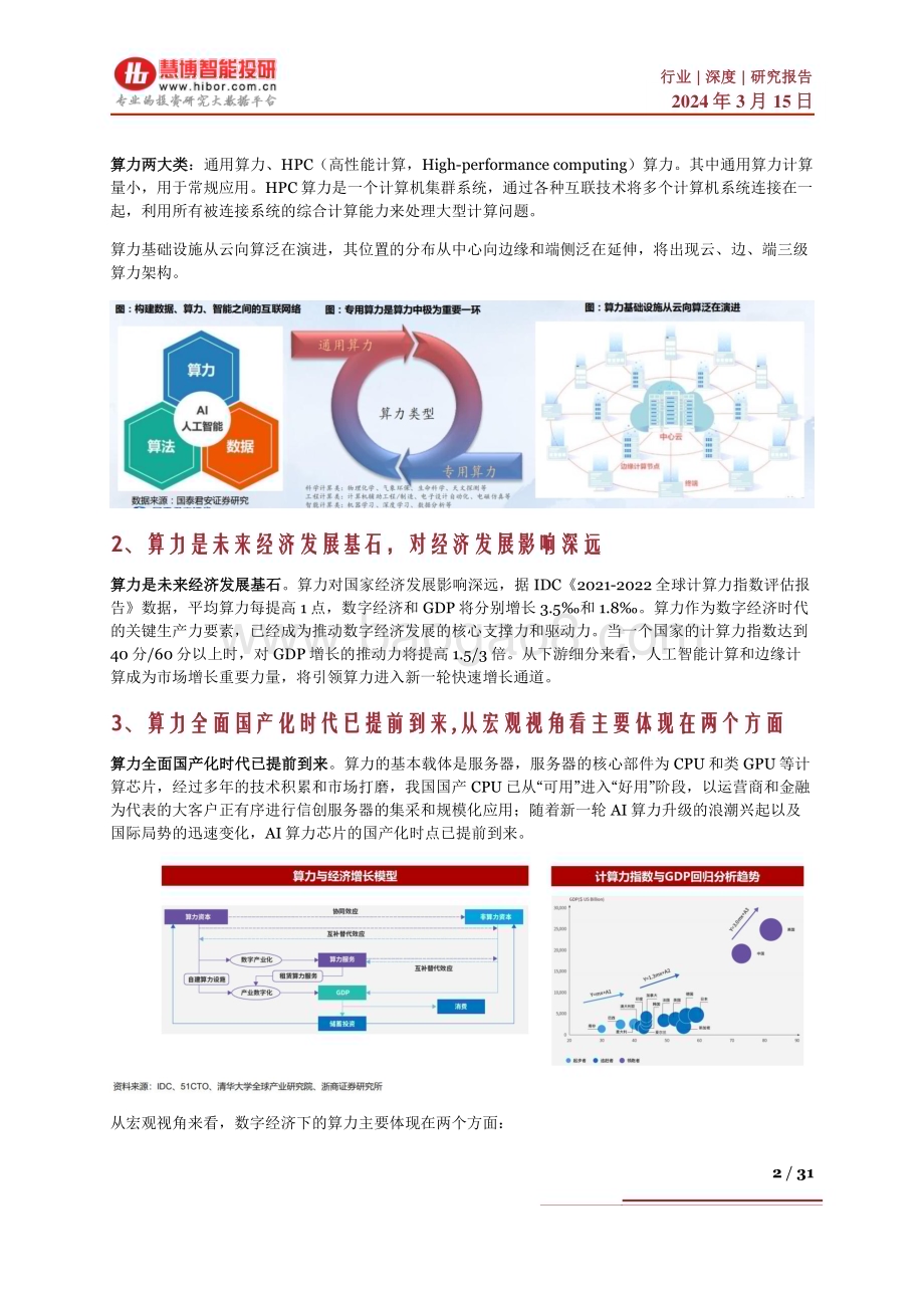 20240315_慧博智能投研_国产算力行业深度：驱动因素、国产替代、产业链及相关企业深度梳理_31页.pdf_第2页