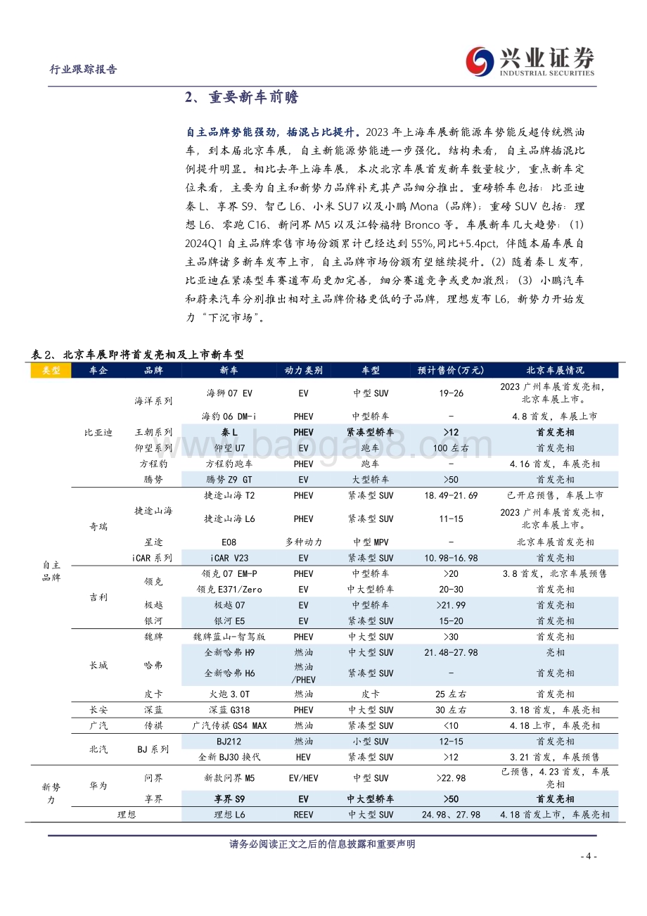 20240421_兴业证券_汽车行业：2024年第十八届北京车展前瞻_20页.pdf_第4页
