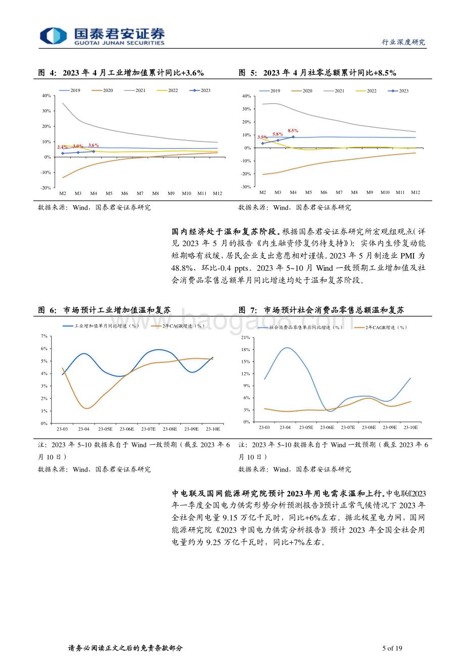 20230610_国泰君安证券_电力行业证券研究报告：宽电量紧电力迎峰度夏再迎催化_19页.pdf_第5页