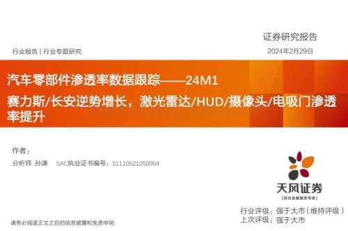 20240301_天风证券_汽车零部件行业渗透率数据跟踪：赛力斯长安逆势增长激光雷达HUD摄像头电吸门渗透率提升_43页.pdf