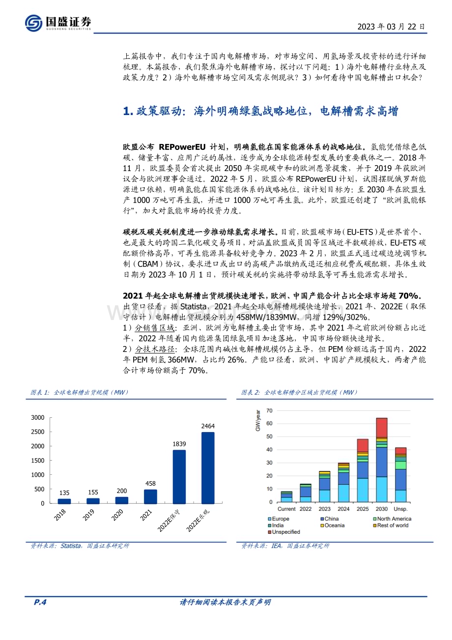 20230322_国盛证券_电力设备行业电解水系列之二：电解槽全球市场与出口机会怎么看_20页.pdf_第4页