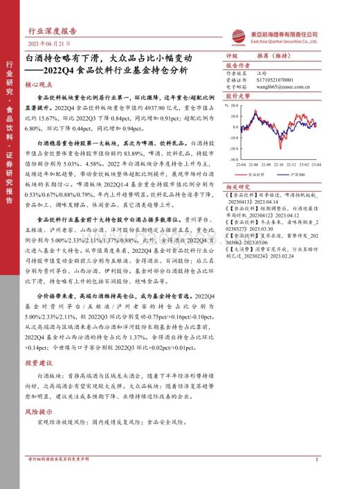 20230421_东亚前海证券_2022Q4食品饮料行业基金持仓分析：白酒持仓略有下滑大众品占比小幅变动_13页.pdf
