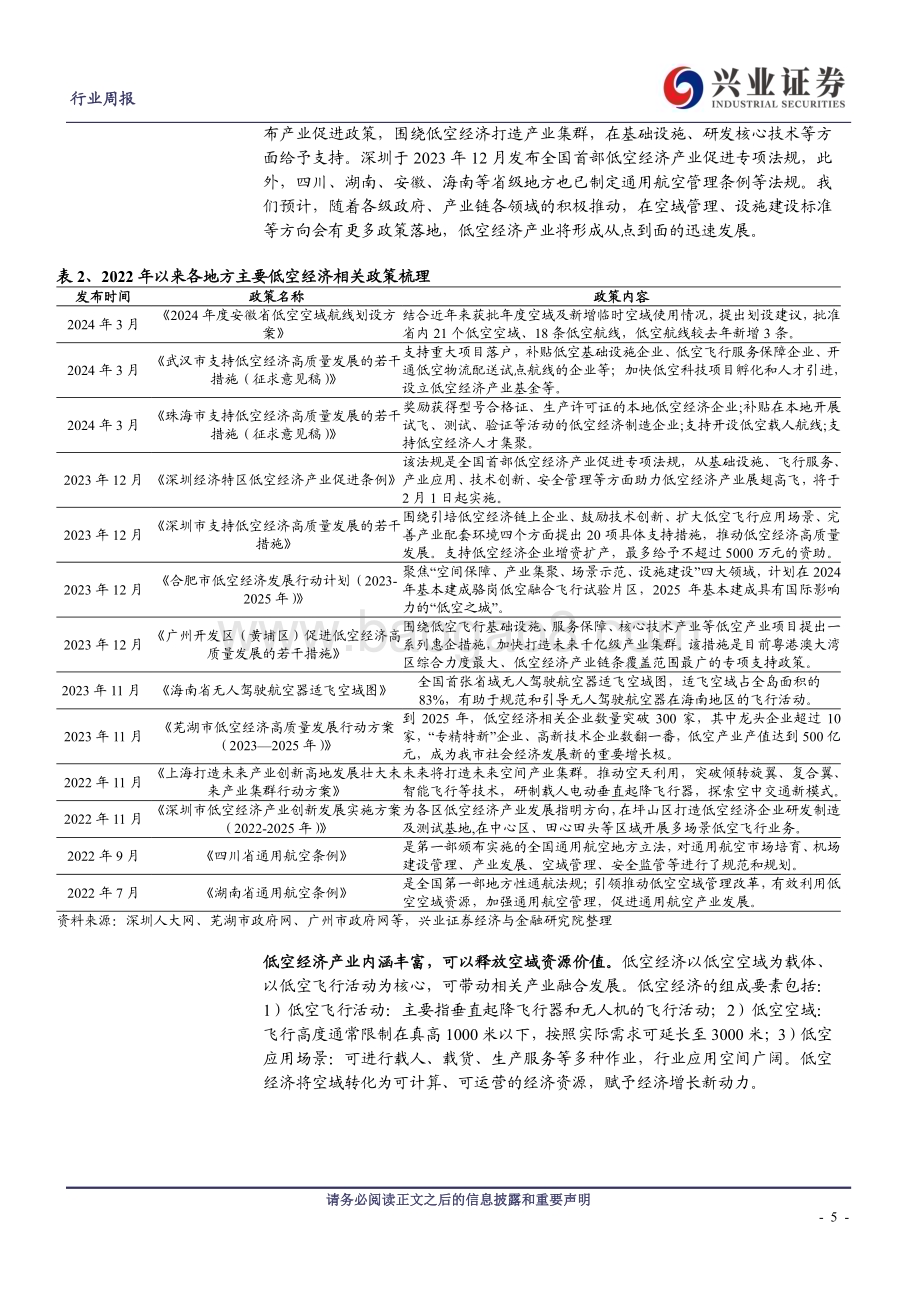 20240331_兴业证券_计算机行业：低空经济迎政策催化万亿赛道徐徐展开_21页.pdf_第5页