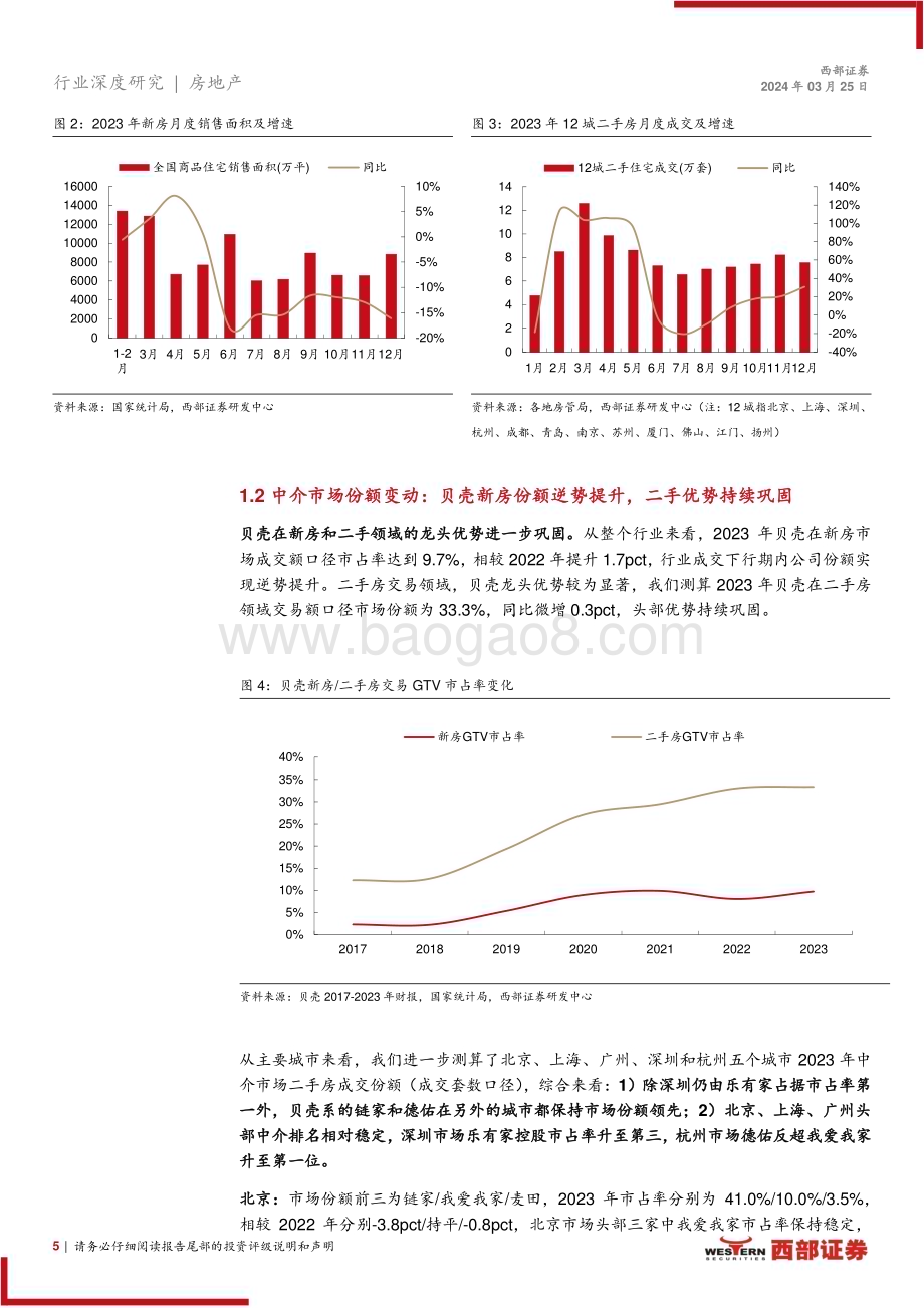 20240325_西部证券_中介行业更新报告：头部企业优势稳固贝壳加码家装赛道_17页.pdf_第5页