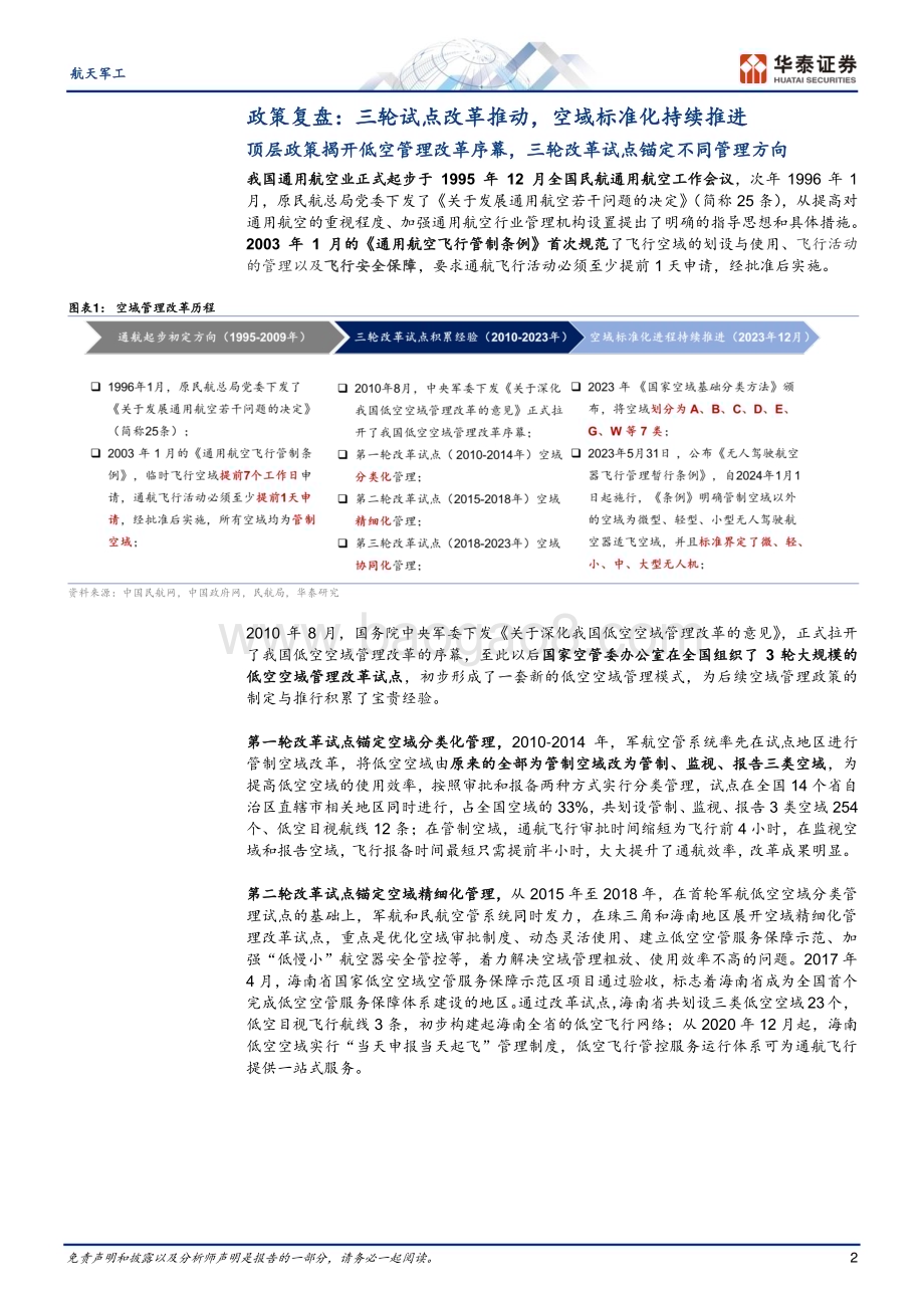 20240407_华泰证券_航天军工行业专题研究：复盘空域政策展望“天空之城”_15页.pdf_第2页