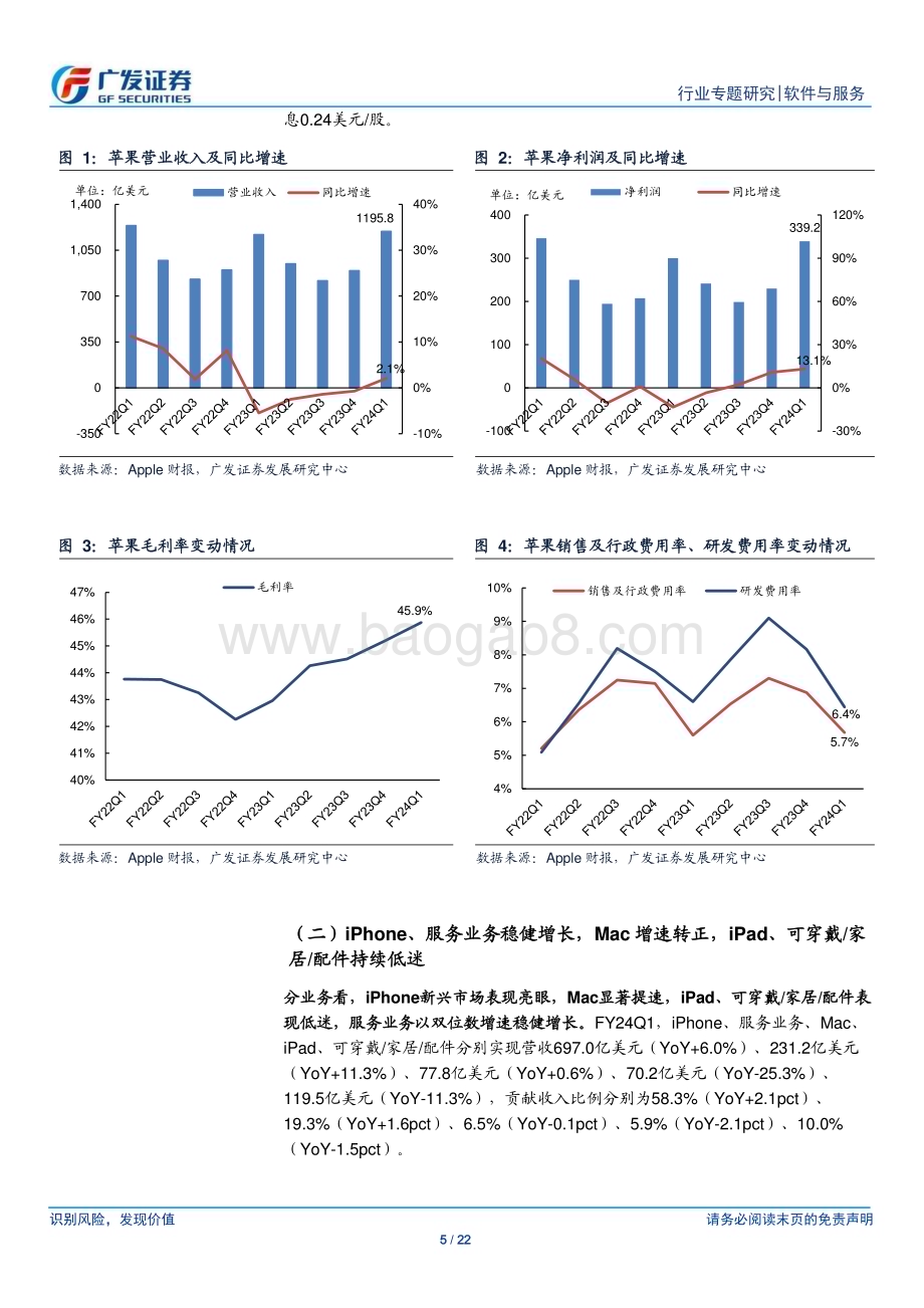 20240221_广发证券_软件与服务行业美股科技股观察23Q4业绩跟踪：苹果收入增速转正Netflix会员数增势强劲_22页.pdf_第5页