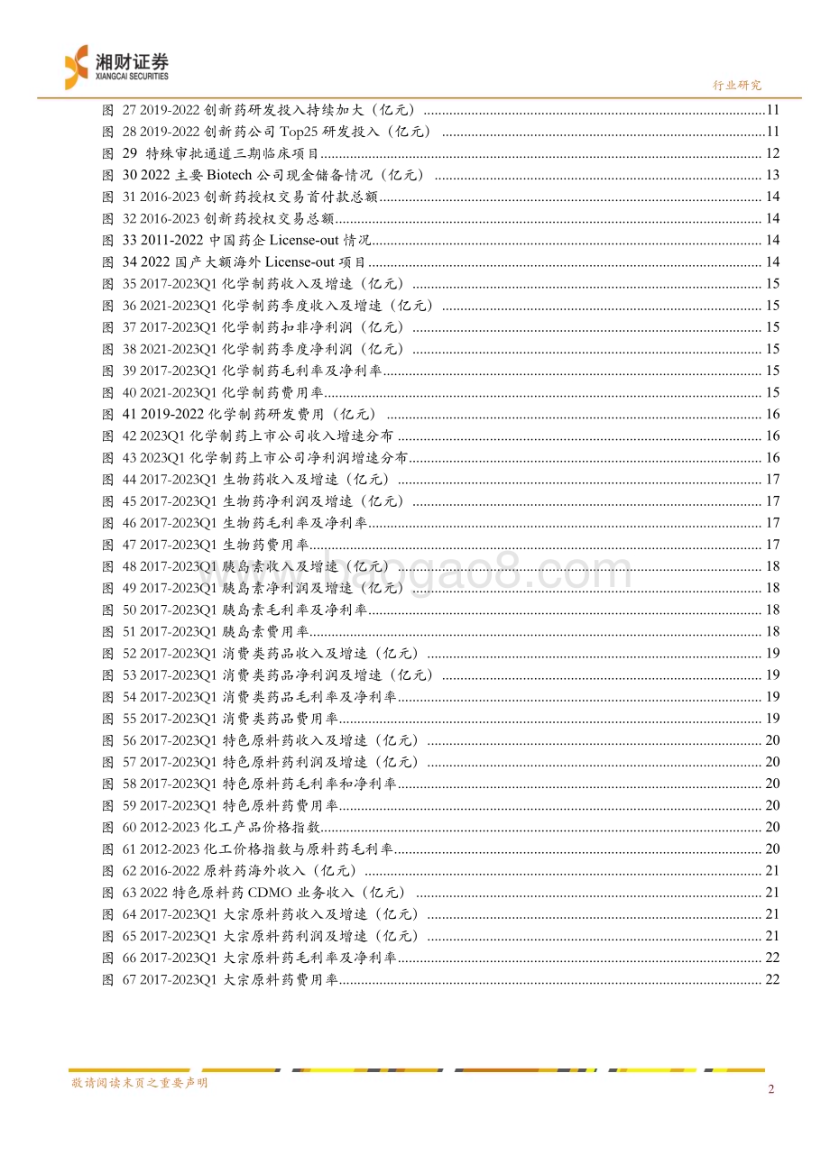 20230526_湘财证券_药品行业2022&2023Q1上市公司业绩点评：创新进化质量提升_26页.pdf_第4页