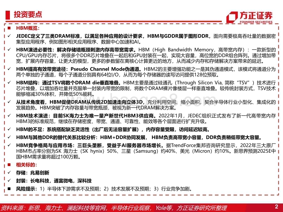 20230424_方正证券_半导体行业证券研究报告：HBM高带宽内存新一代DRAM解决方案_34页.pdf_第2页