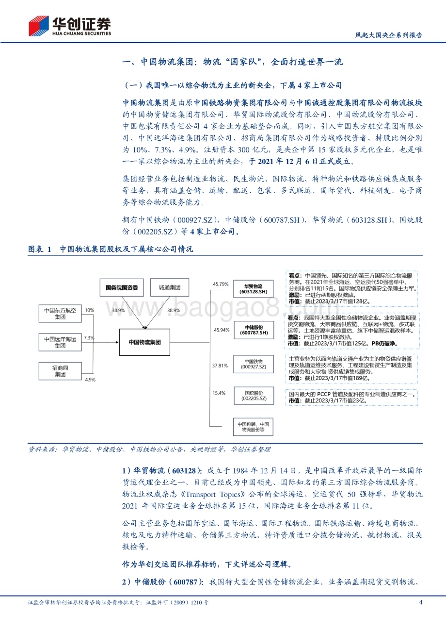 20230321_华创证券_物流行业风起大国央企系列报告：中国物流集团物流“国家队”破题世界一流_23页.pdf_第4页