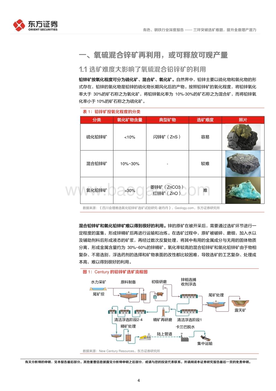 20230308_东方证券_锌行业证券研究报告：兰坪突破选矿难题提升金鼎增产潜力_20页.pdf_第4页