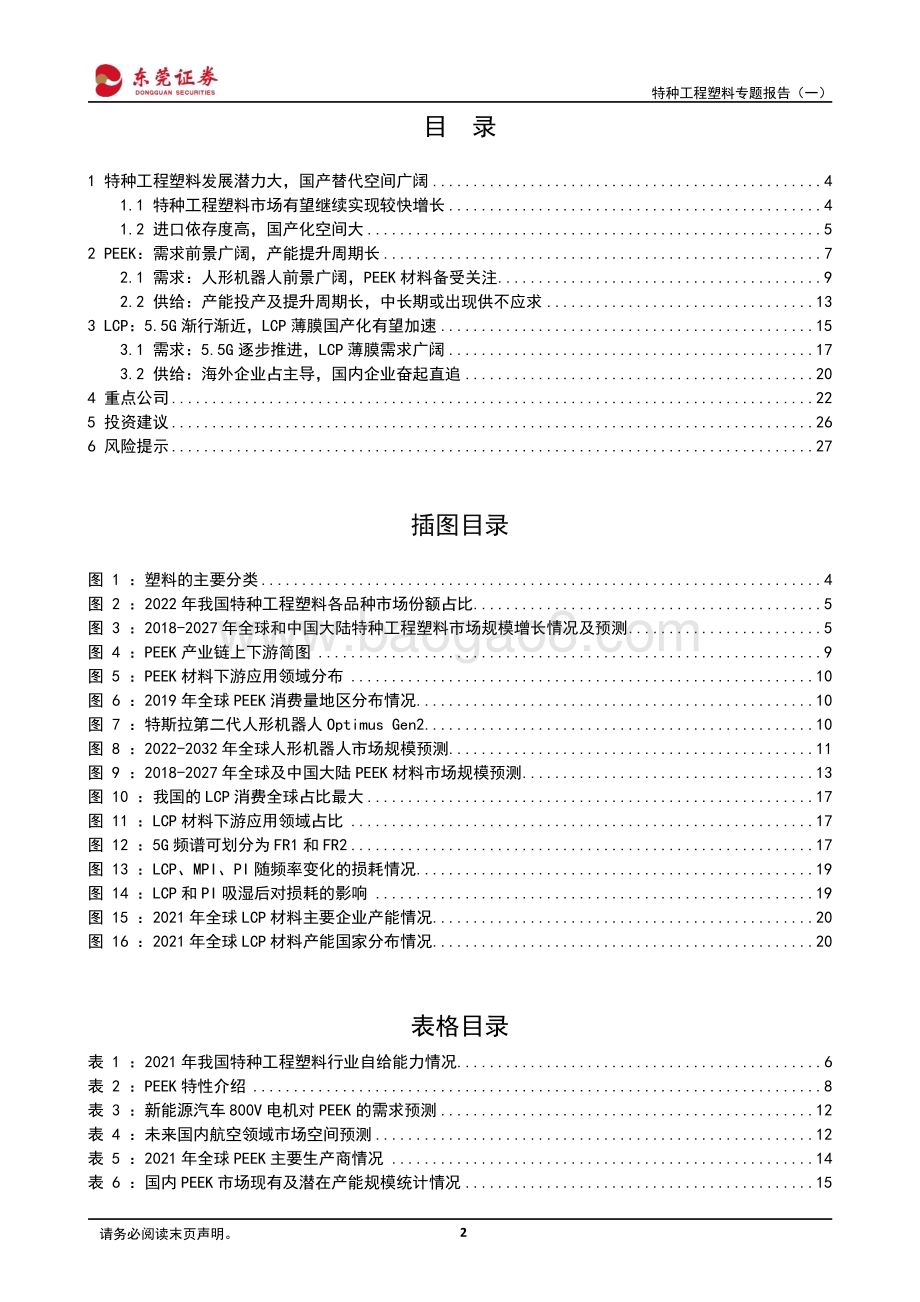 20240229_东莞证券_基础化工行业特种工程塑料专题报告：PEEK、LCP材料需求潜力大国产替代空间广阔_28页.pdf_第2页