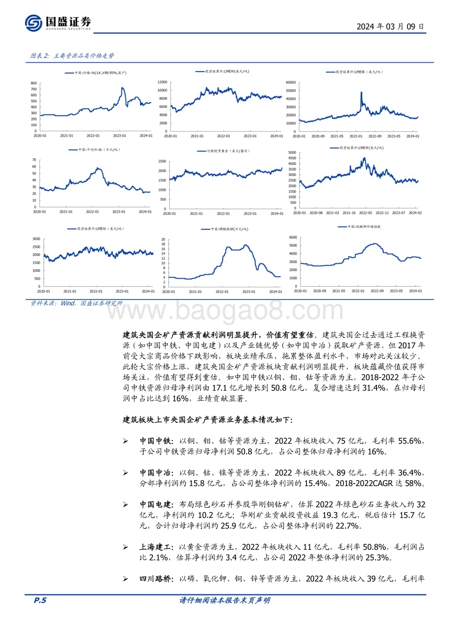 20240309_国盛证券_建筑装饰行业：建筑央国企矿产资源板块重估空间有多大？_24页.pdf_第5页