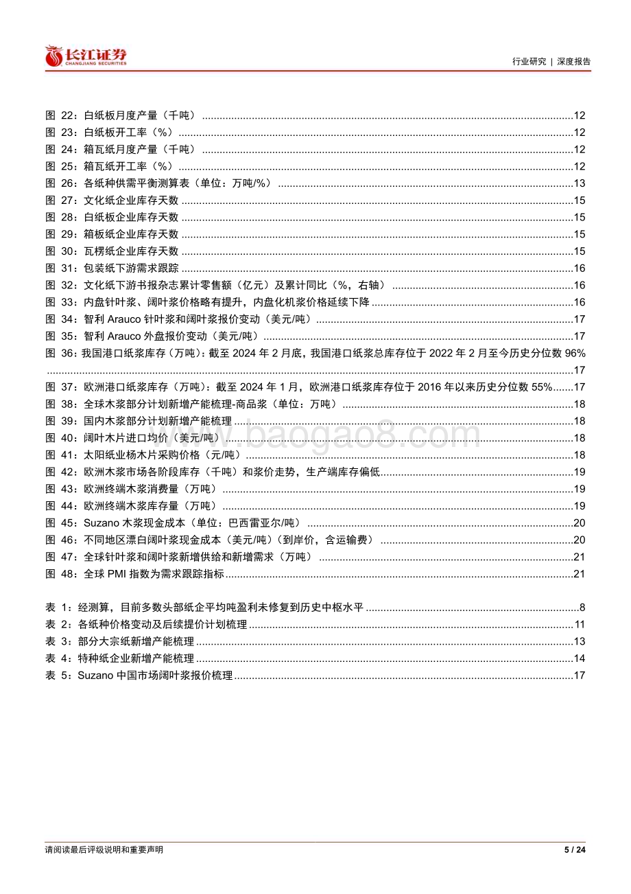 20240311_长江证券_纸与林木产品行业造纸月月观（贰）：节后浆纸迎来“小阳春”_24页.pdf_第5页