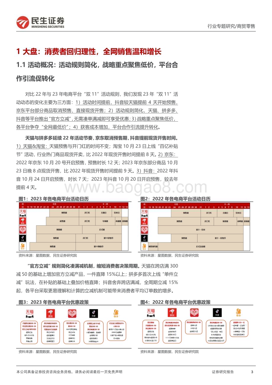 20231116_民生证券_美护行业专题：2023“双11”复盘渠道&品牌表现分化优质国货龙头加速崛起_24页.pdf_第3页