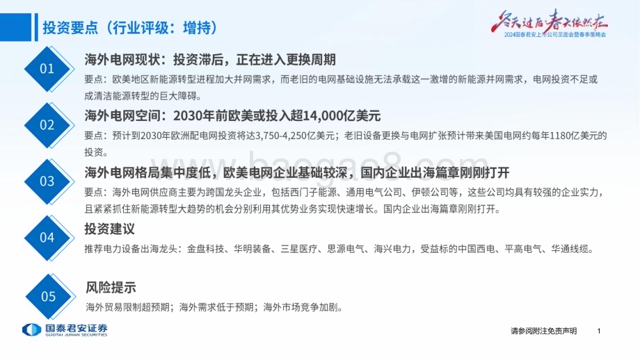 20240415_国泰君安_电力设备新能源行业2024年春季策略报告：海外电网大潮至出海龙头乘风起_47页.pdf_第2页