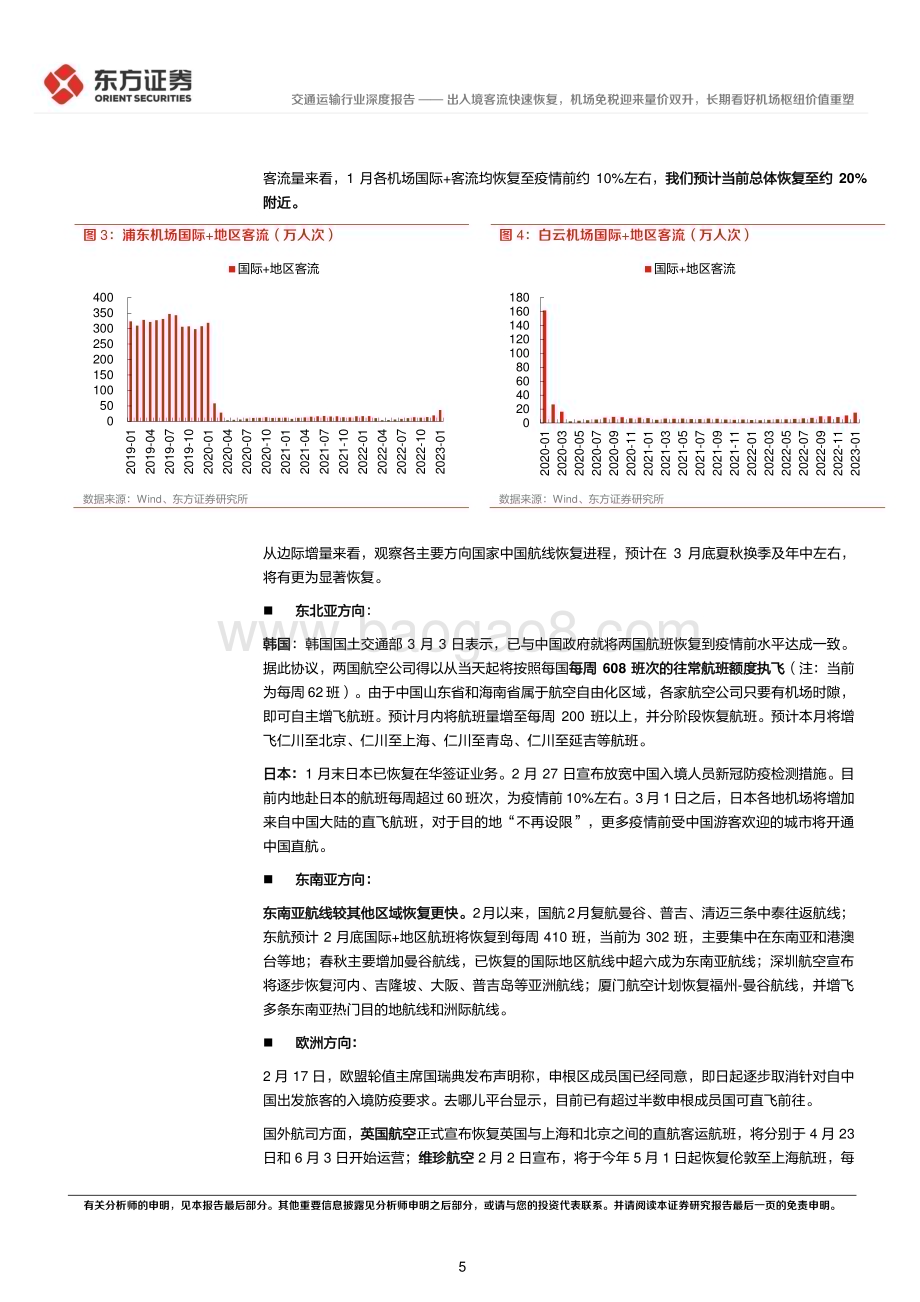 20230306_东方证券_交通运输行业证券研究报告：出入境客流快速恢复机场免税迎来量价双升长期看好机场枢纽价值重塑_19页.pdf_第5页