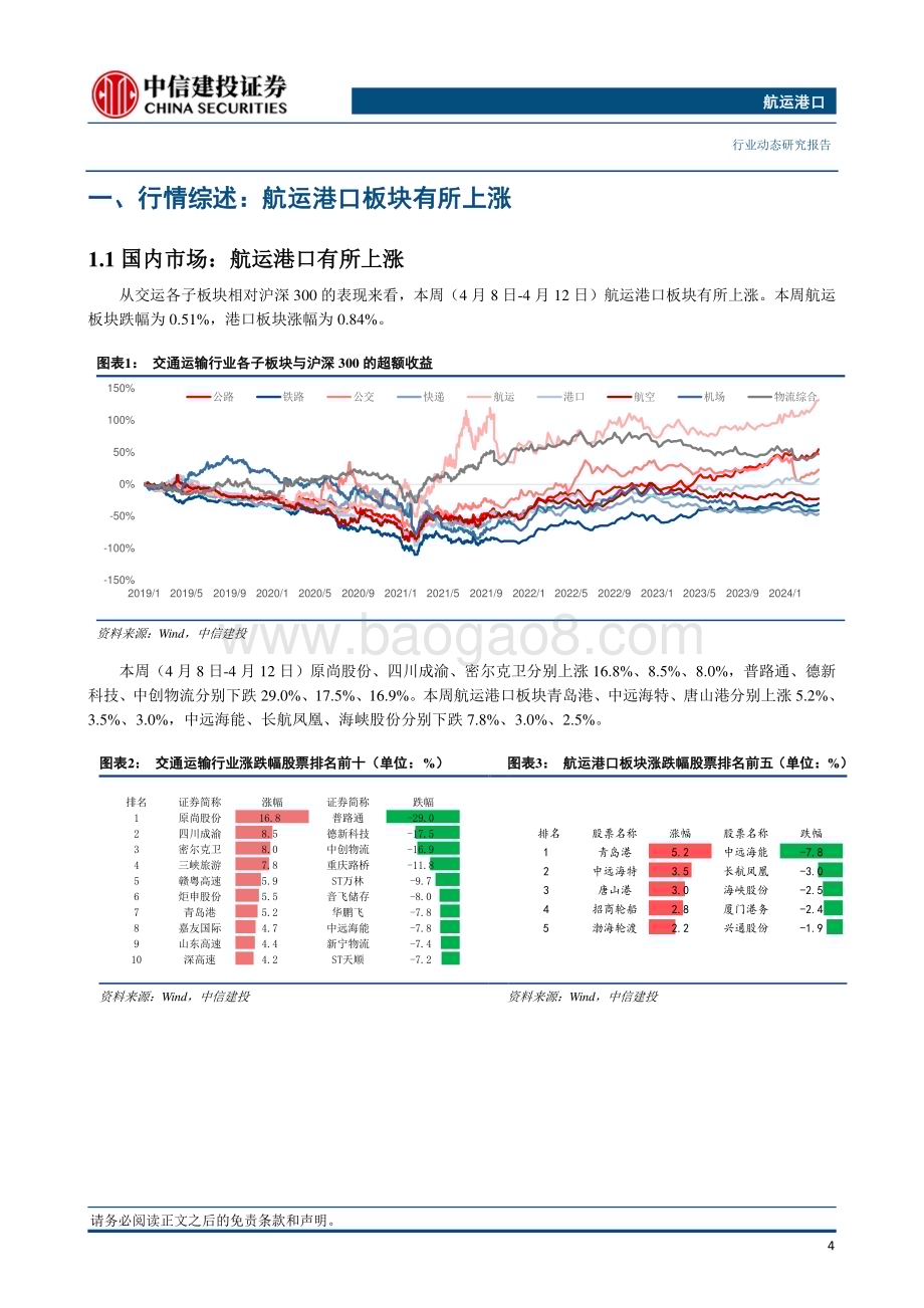 20240414_中信建投_航运港口行业：干散货运价格指数环比回升集装箱运价节后市场平稳复苏_26页.pdf_第5页