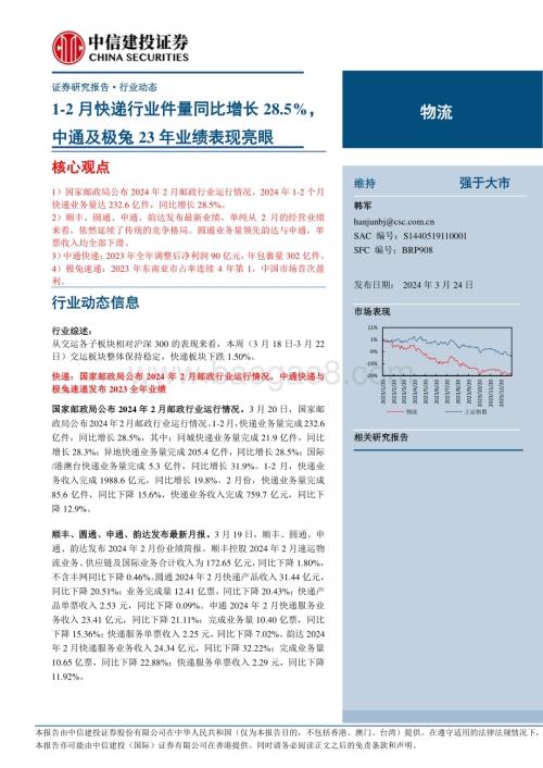20240326_中信建投_物流行业：1_2月快递行业件量同比增长28.5%中通及极兔23年业绩表现亮眼_23页.pdf