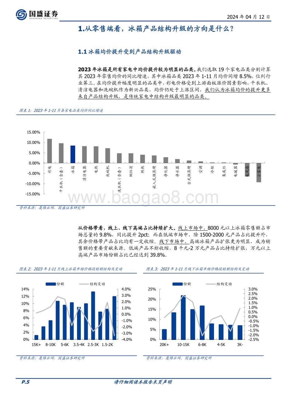 20240412_国盛证券_家用电器行业深度：如何看待冰箱高端化升级对产业链的影响？_31页.pdf_第5页