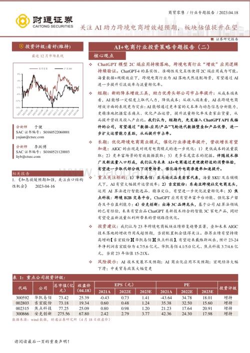 20230418_财通证券_AI+电商行业证券研究报告：关注AI助力跨境电商增效超预期板块估值提升在望_15页.pdf