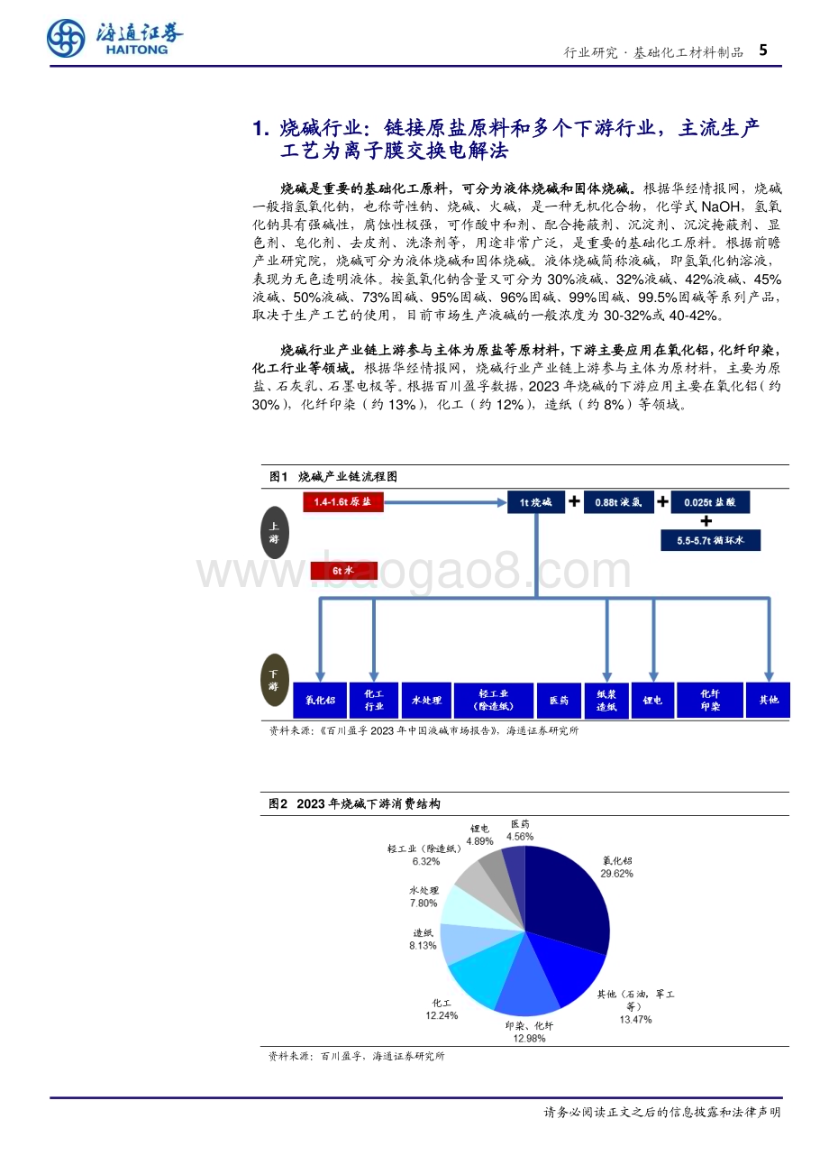 20240226_海通证券_基础化工材料制品行业深度报告 ：氯碱平衡有望改善烧碱供需格局氧化铝持续拉动烧碱需求增长_21页.pdf_第5页