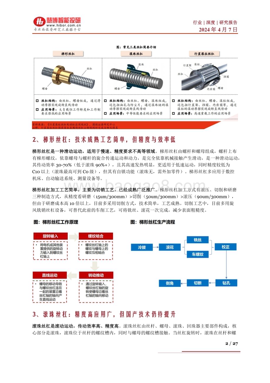 20240407_慧博智能投研_壁垒高市场空间广阔丝杠行业国产替代有望加速_27页.pdf_第2页