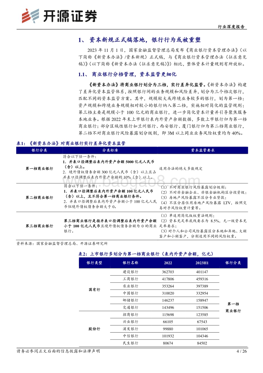 20231103_开源证券_银行业深度研究报告：“穿透”《新资本办法》银行买基金的现在与未来_26页.pdf_第4页