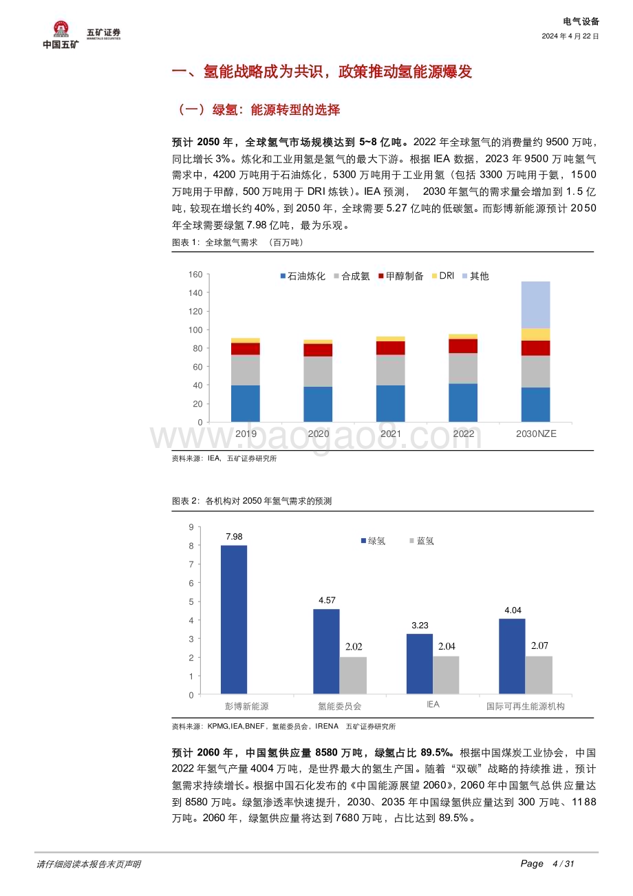 20240422_五矿证券_电气设备行业：氢能爆发基建先行储运设备国产化进程几何？_31页.pdf_第4页