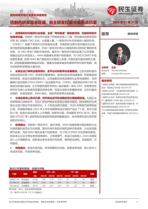 20240131_民生证券_医药研发外包行业系列深度报告：仿制药研发需求旺盛自主研发权益分成拐点已至_31页.pdf