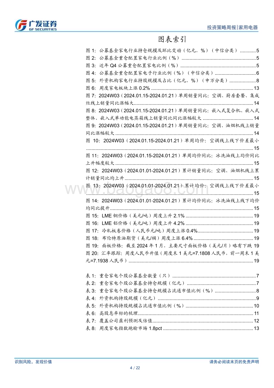 20240128_广发证券_家用电器行业：23Q4公募配置比例持续回升关注家电板块股息率_22页.pdf_第4页
