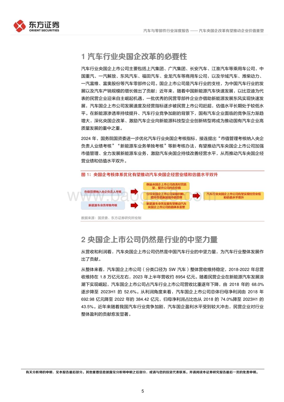 20240324_东方证券_汽车与零部件行业央国企改革专题研究：汽车央国企改革有望推动企业价值重塑_23页.pdf_第5页