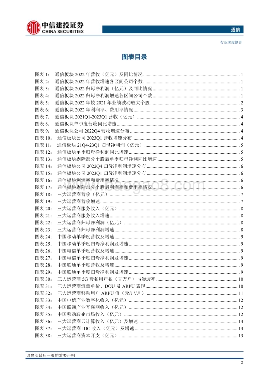 20230505_中信建投证券_通信行业证券研究报告：通信行业经营良好建议重视云计算、运营商、物联网等板块_40页.pdf_第3页