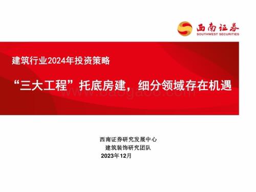 20231220_西南证券_建筑行业2024年投资策略：“三大工程”托底房建细分领域存在机遇_34页.pdf