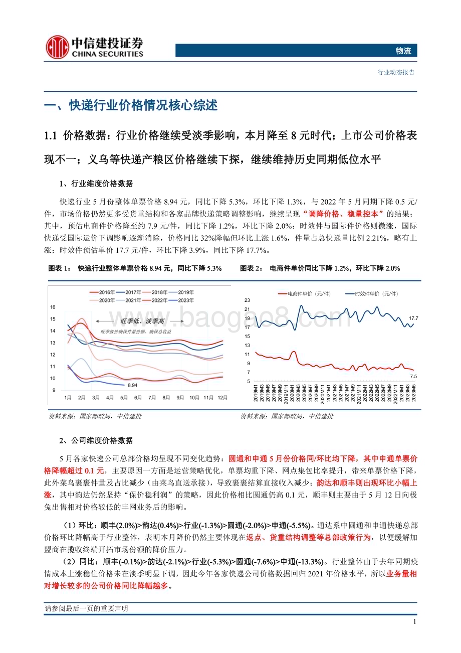 20230623_中信建投证券_物流行业证券研究报告：快递整体价格进入8元时代申通件量同比增速创上市后新高_24页.pdf_第5页