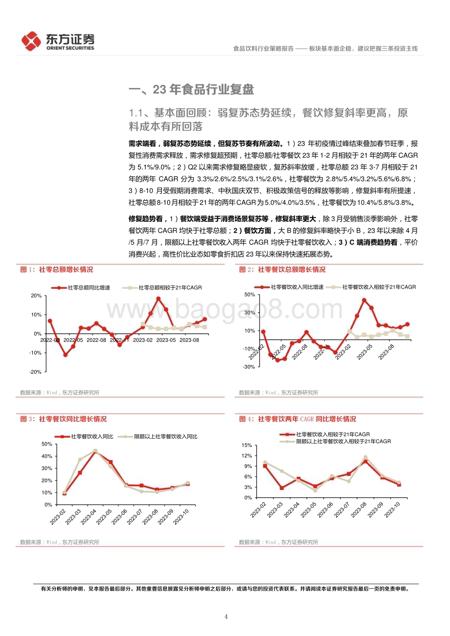 20231128_东方证券_食品行业2024年度投资策略：板块基本面企稳建议把握三条投资主线_24页.pdf_第4页