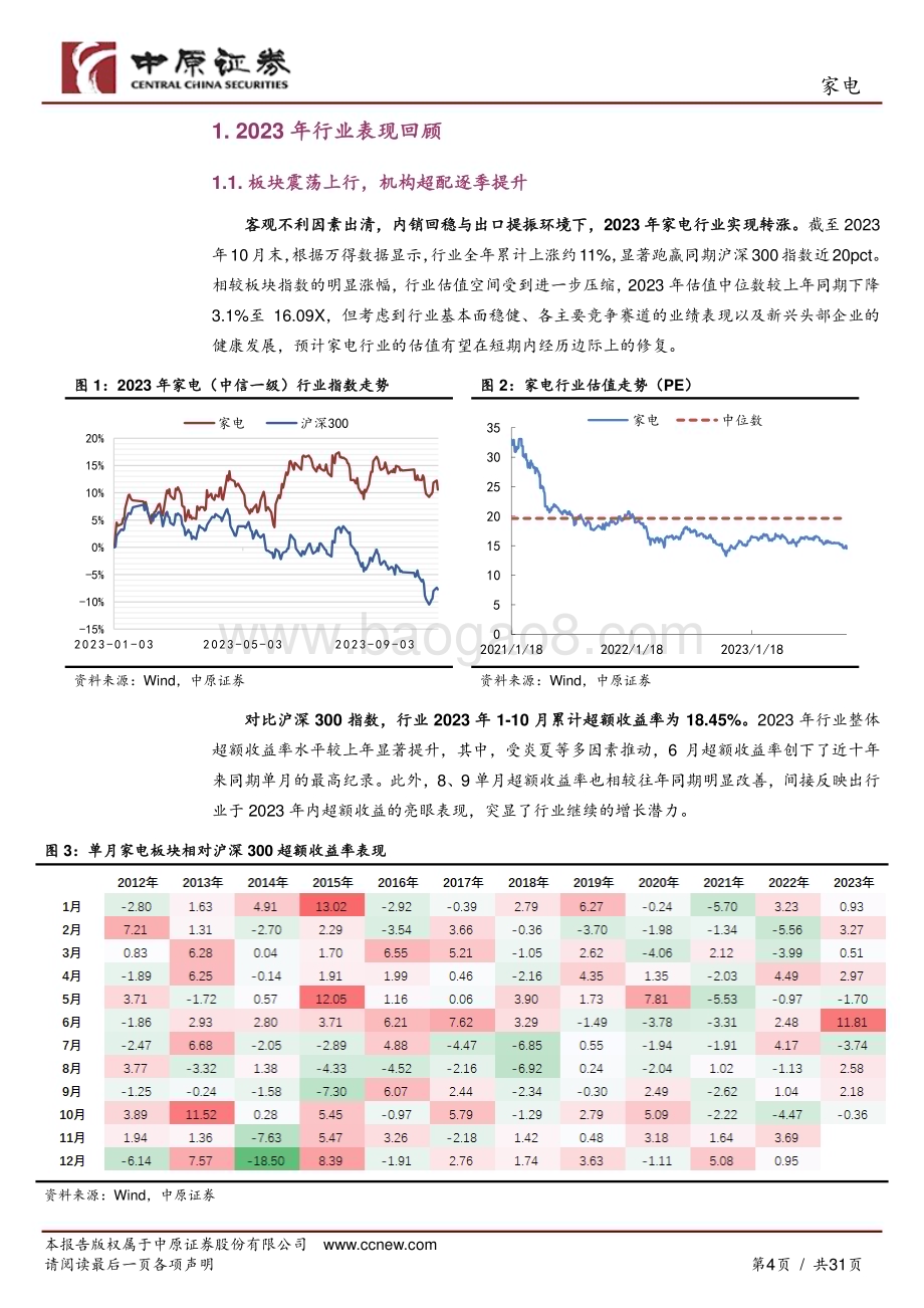 20231127_中原证券_家电行业年度策略：坚定行业景气复苏外看龙头内选成长_31页.pdf_第4页