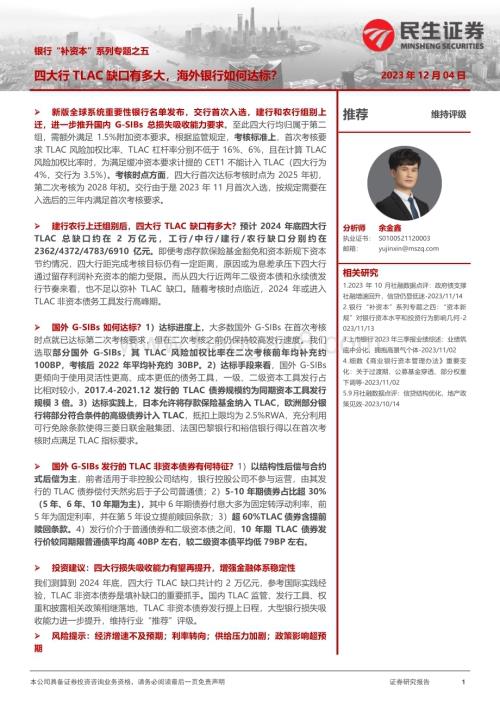 20231204_民生证券_银行业银行“补资本”系列专题之五：四大行TLAC缺口有多大海外银行如何达标？_22页.pdf