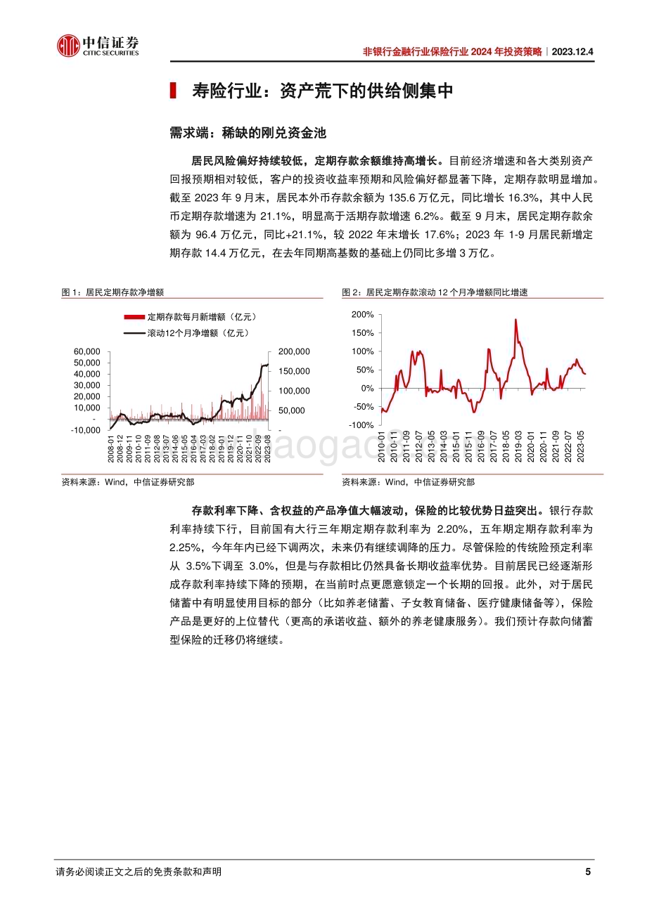20231204_中信证券_非银行金融行业保险行业2024年投资策略：供给侧将更加集中首选头部财险_24页.pdf_第5页
